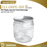Boîte en plastique PET personnalisée de 255ml 260ml 375ml 395ml avec couvercle à ouverture facile Pot transparent en PET pour emballage alimentaire de noix biscuits dessert