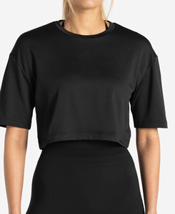 Camiseta de Manga Corta Asimétrica para Mujer, Talla XL, Cuello Redondo, Tejido de Punto, Color Sólido, Transpirable, de Secado Rápido, Corte Holgado, Precio Económico 2026 - Product Image 2