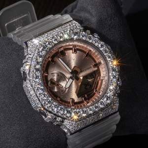 Reloj Moissanite GA2100 de Lujo con Movimiento Seiko de Cuarzo, Cristal de Zafiro, 41MM, Resistente al Agua 20BAR, Estilo Hip Hop, Bisel y Correa Personalizados - Product Image 1