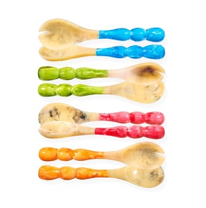 Juego de cubiertos de lujo para el hogar, cuchara de resina para cocina, mango de resina pulida, tamaño personalizado, juego de tenedor y cuchara a precio mayorista - Product Image 2