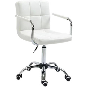 Sgabello da <span class=keywords><strong>Bar</strong></span> Regolabile in Pelle PU, Girevole con Braccioli, Base Rotonda <span class=keywords><strong>e</strong></span> Telaio in Metallo per Ristoranti, Cucine <span class=keywords><strong>e</strong></span> <span class=keywords><strong>Bar</strong></span> - Product Image 4