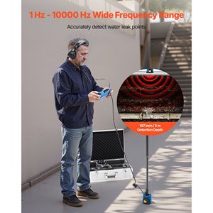 Rilevatore di perdite d'acqua per tubi interrati con touchscreen da 7 pollici e cavo da 16,4 piedi (5 m), localizzatore di perdite 1Hz-10000Hz, prodotto sicuro per esterni - Product Image 2