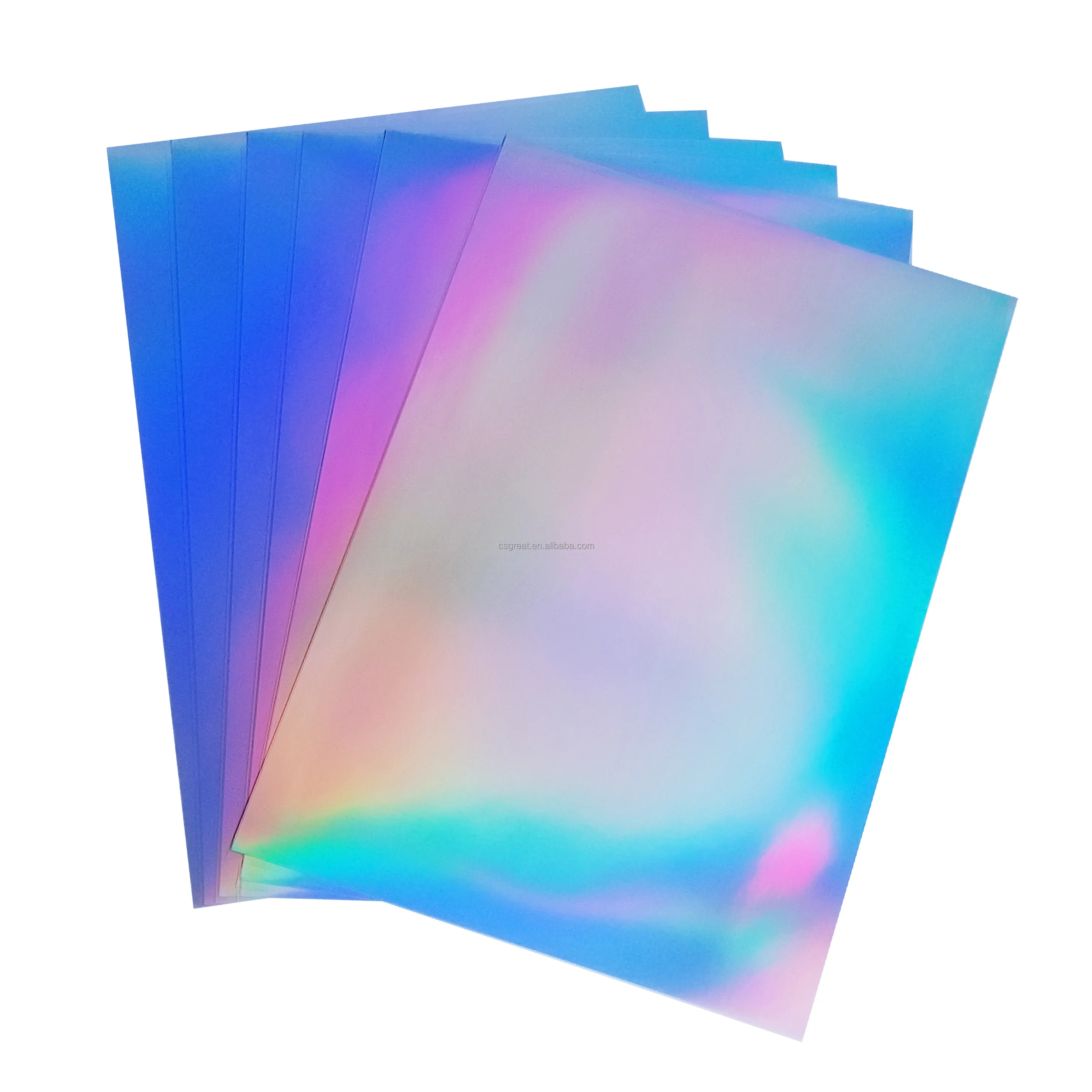 Waterproof Rainbow Inkjet PP Vinyl Removable Self-adhesive Holographic A4 Sticker Paper 5760dpi Rainbow PET Printable Vinyl