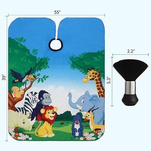 Capa de Peluquería Infantil Tactus Industries con Estampado Animal, Cómoda, Ecológica, Duradera, Impermeable, de Poliéster, Unisex, Ajustable - Product Image 2