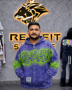 Custom <b>Men</b> <b>Zip</b> <b>Up</b> Hoodie Acid Wash Graphic Oversized Heavyweight Streetwear <b>Fleece</b> Hoodie OEM Private Label - Product Image 4