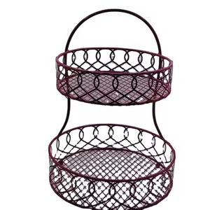 Nouvelle Arrivée Panier à Fruits en Fil Métallique Vert Vintage avec Silhouettes de Pommes Découpées pour Comptoir de Garde-Manger - Product Image 5