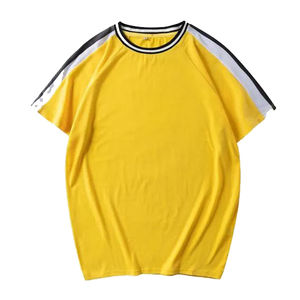 T-shirts jaunes oversize pour hommes, nouvelle édition, design avec logo, légers et respirants, col rond, très demandés à bas prix - Product Image 1