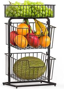 Panier à fruits élégant en fer avec poignée décorative et structure robuste, idéal pour les tables à manger modernes et les comptoirs de petit-déjeuner - Product Image 6