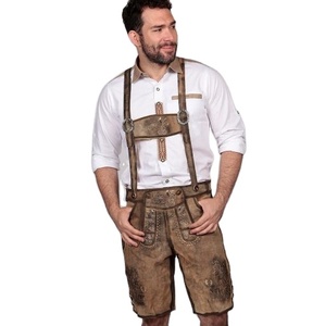 Shemax Trachten สั้น lederhosen สีเทาจริงสีน้ำตาล - Product Image 1