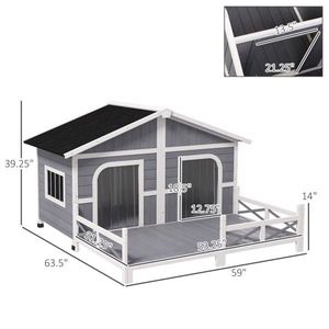 Gray and White Dog House Stylish Pet Furniture - Product Image 2