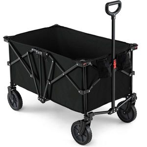 Carrello da Campeggio Pieghevole Nero Resistente 400 Libbre con Ruote per Tutti i Terreni Capacità 180L Carrello Utilitario Pieghevole per Shopping - Product Image 2