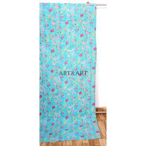 Edredón Kantha de algodón indio azul cielo con estampado floral, manta Gudri, juego de ropa de cama étnica hecha a mano para decoración del hogar y dormitorio - Product Image 3