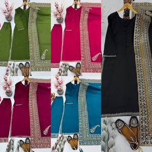 ชุดสาหรี่กะมีซงานปักลายฉลุหนักพิเศษสำหรับวันอีด ดีไซน์ใหม่ แห้งเร็ว คอลเลคชั่นมาแรงสำหรับงานปาร์ตี้และงานแต่งงาน - Product Image 6