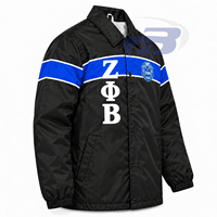 Veste d'entraîneur unisexe personnalisée Zeta Phi Beta Sorority pour femme, imperméable, hiver, avec boutons-pression, style universitaire, broderie de lettres
