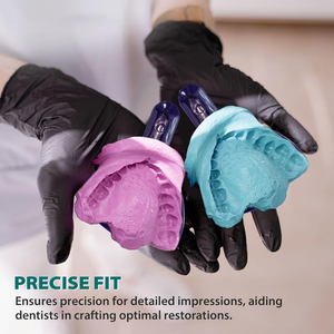 Juego Profesional de 12 Bandejas de Impresión Dental de Plástico Morado | # 1 Bolsa Grande de Plástico Rígido Desechable con Parte Superior Perforada para Bandejas - Product Image 3