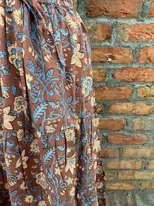 Vestido largo con estampado a mano indio para mujer, vestido estampado a mano para mujer, falda larga de algodón blanco a precio de fábrica - Product Image 2