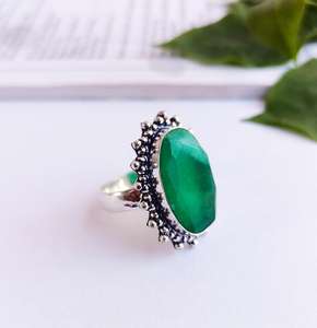 Anillo de Piedras Preciosas de Esmeralda Natural con Diseño Vintage, Chapado en Plata de Ley, Hecho a Mano, Sin Níquel, Estilo Art Deco, Certificado por IGI - Product Image 5