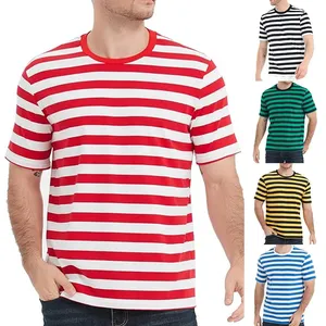 Camiseta de Manga Corta Roja y Blanca para Hombre, Corte Regular, Cuello Redondo Informal, Tejido de Algodón Transpirable, Jersey de 320 g, Estampado en Serigrafía - Product Image 4