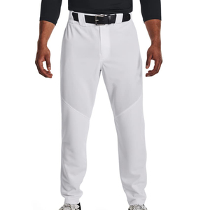 Pantalon de baseball blanc pour homme, coupe classique, fermeture à ceinture, polyester, couleur unie, avec poches, toutes saisons, vêtements de softball pour adultes - Product Image 1