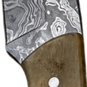 Cuchillo de caza forjado a mano con hoja fija de Damasco y mango de palisandro oscuro para desollar, acampar, supervivencia y uso al aire libre - Product Image 3