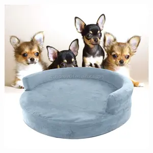 Letti par cani apaisant en peluche petit chien lit canapé doux chaud mousse à mémoire de forme luxe beignet orthopédique chien lit grand chien lits pour animaux de compagnie