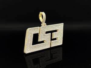 Pendentif Hip Hop pour homme plaqué or The Ice Legacy Premium Urban Iced CZ Royal Heritage - Product Image 2