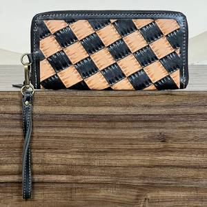 Cartera de mano de cuero a cuadros con diseño de herramientas, de moda, para mujer, de lujo, con cremallera, mini monedero, tarjetero, estilo occidental - Product Image 5
