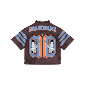 เสื้อฟุตบอลสไตล์วินเทจทรงครอปโอเวอร์ไซส์สำหรับผู้ชาย แบบสปอร์ตเรโทรสไตล์อเมริกัน ผลิตตามสั่งจากโรงงาน - Product Image 6