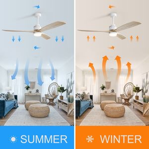 Modern 60-Inch LED <b>Ceiling</b> Fan with <b>Light</b> <b>Remote</b> <b>Control</b> 3 Solid Wood Blades for Indoor and Outdoor Use - Product Image 3