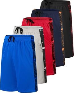 Real Essentials 5 Pack- กางเกงขาสั้นตาข่ายสำหรับผู้ชายขนาด 9 นิ้ว – สำหรับออกกำลังกาย ฟิตเนส บาสเก็ตบอล วิ่ง ใส่ลำลอง มีกระเป๋า - Product Image 1