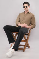 Chemises décontractées élégantes pour hommes en twill de coton uni, manches longues, col ouvert, imprimées numériquement, collection Zenrich, pour l'été