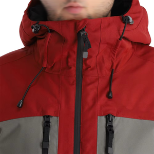Men's Red Hooded Ski <b>Jacket</b> Waterproof Gore-Tex Synthetic Insulation Outdoor Winter Wear - Product Image 4