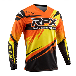 Maillots de motocross personnalisés de qualité supérieure à manches longues, anti-UV, en polyester, unisexes, pour la moto tout-terrain - Product Image 1