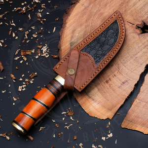 Couteau de chasse droit OEM en gros, en acier inoxydable, tranchant et durable, pour l'extérieur et la survie, avec manche en bois - Product Image 4