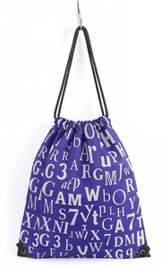 OEM Drawstring Backpack Letter Pattern 100% <b>Canvas</b> Gym Wear <b>Bag</b> Sports Wear Double Stringer Drawstring <b>Bags</b> Unisex - Product Image 4