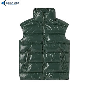 Chaleco Acolchado Azul Marino para Hombre, Cuello Alto, Cierre de Cremallera, Transpirable, Cortavientos, Informal, Ropa de Invierno, Color Sólido, Largo Regular - Product Image 2