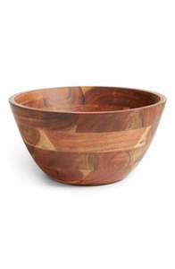 Bol à légumes en bois d'acacia de bonne qualité avec ensemble de cuillères pour la cuisine et les hôtels, exporté d'Inde - Product Image 3