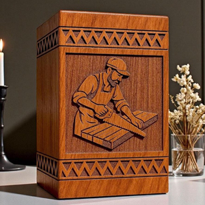 Handmade Carpenter Cremation Urn | Engraved Woodworker <b>Memorial</b> <b>Box</b> Funeral <b>Memorial</b> <b>Keepsake</b> by AYAANS - Product Image 6