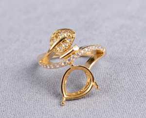 Bague semi-montée en argent sterling 925, taille poire 8x6mm, pré-découpée pour la création de bijoux DIY avec pierres précieuses - Product Image 2