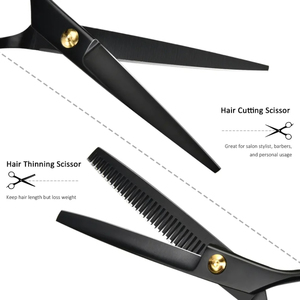 Kit professionnel de coupe de cheveux à domicile, ciseaux de coiffure, kit de ciseaux à effiler, peigne et étui pour hommes - Product Image 3