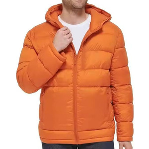 High Quality 100% Polyester <b>Men's</b> Winter Puffer <b>Jacket</b> Breathable Hooded With Stand Collar Zipper Solid Bubble Winter Coated - Product Image 3