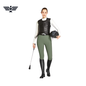 Pantalon d'équitation taille haute pour femme, longueur intégrale, vert olive uni, en Spandex et Polyester, respirant, taille élastique, avec poches - Product Image 1