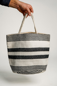 Factory Direct Woven Construction Cotton Tote <b>Bag</b> - Custom Neutral Work Travel Tote - OEM, ODM - Product Image 4