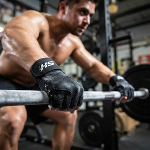 Gants de musculation professionnels pour hommes, demi-doigts, respirants, antidérapants, avec sangle de poignet réglable pour la musculation - Product Image 6