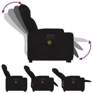 Fauteuil inclinable électrique de massage en tissu noir - Product Image 6