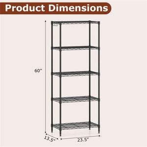 Heavy Duty 5 Tier Metal Wire Shelving 750 LBS Total Load Multi Grade Per Shelf Capacity for Garage and <b>Kitchen</b> <b>Storage</b> - Product Image 4