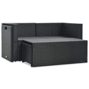Conjunto de Muebles de Jardín Grandes de Ratán Sintético Negro (Polietileno) con Estructura de Acero con Recubrimiento en Polvo - Product Image 4
