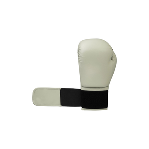 Gants de boxe en cuir gris clair, à doigts entiers, avec fermeture à lacets au poignet, pour adultes, unisexe, pour arts martiaux - Product Image 4