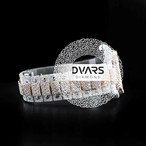 Reloj de Lujo con Diamantes, Cuadrado, Oro Rosa, de Alta Calidad, Movimiento de Cuarzo de Precisión, Unisex, Casual, para Salir de Noche - Product Image 2