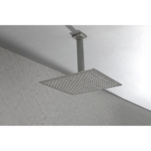 Set combinato da bagno di lusso nero opaco a soffitto con doccia a pioggia accessori - Product Image 5